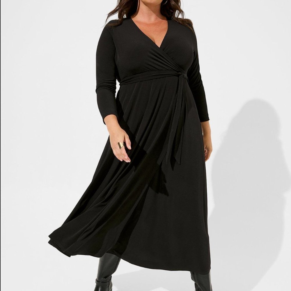 Maxi Studio Knit Surplice Wrap Dress